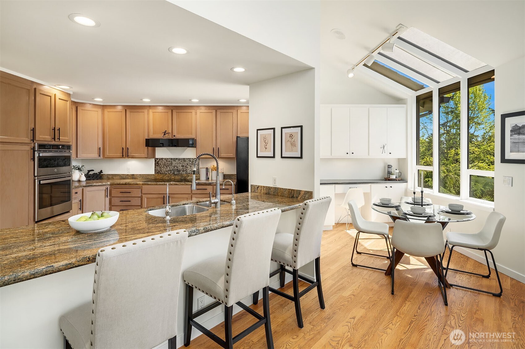Chef's kitchen with eating bar