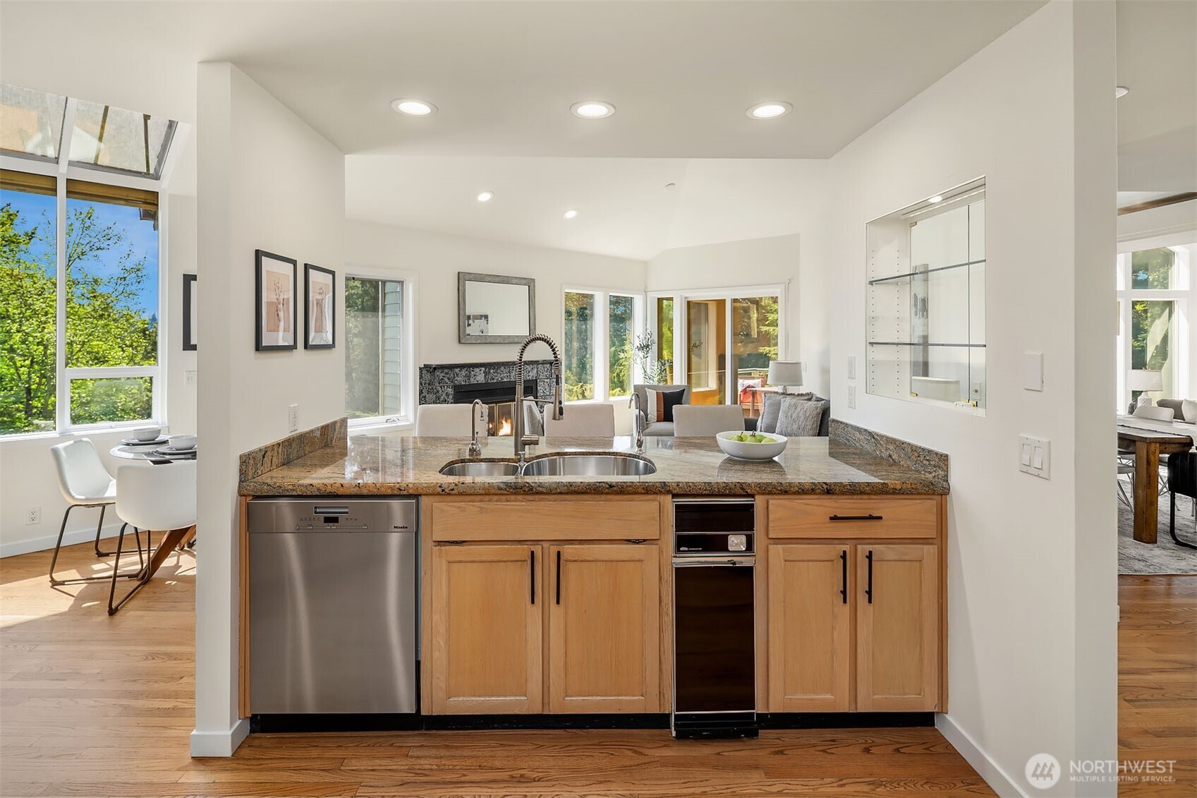 Kitchen island offers plenty of prep space