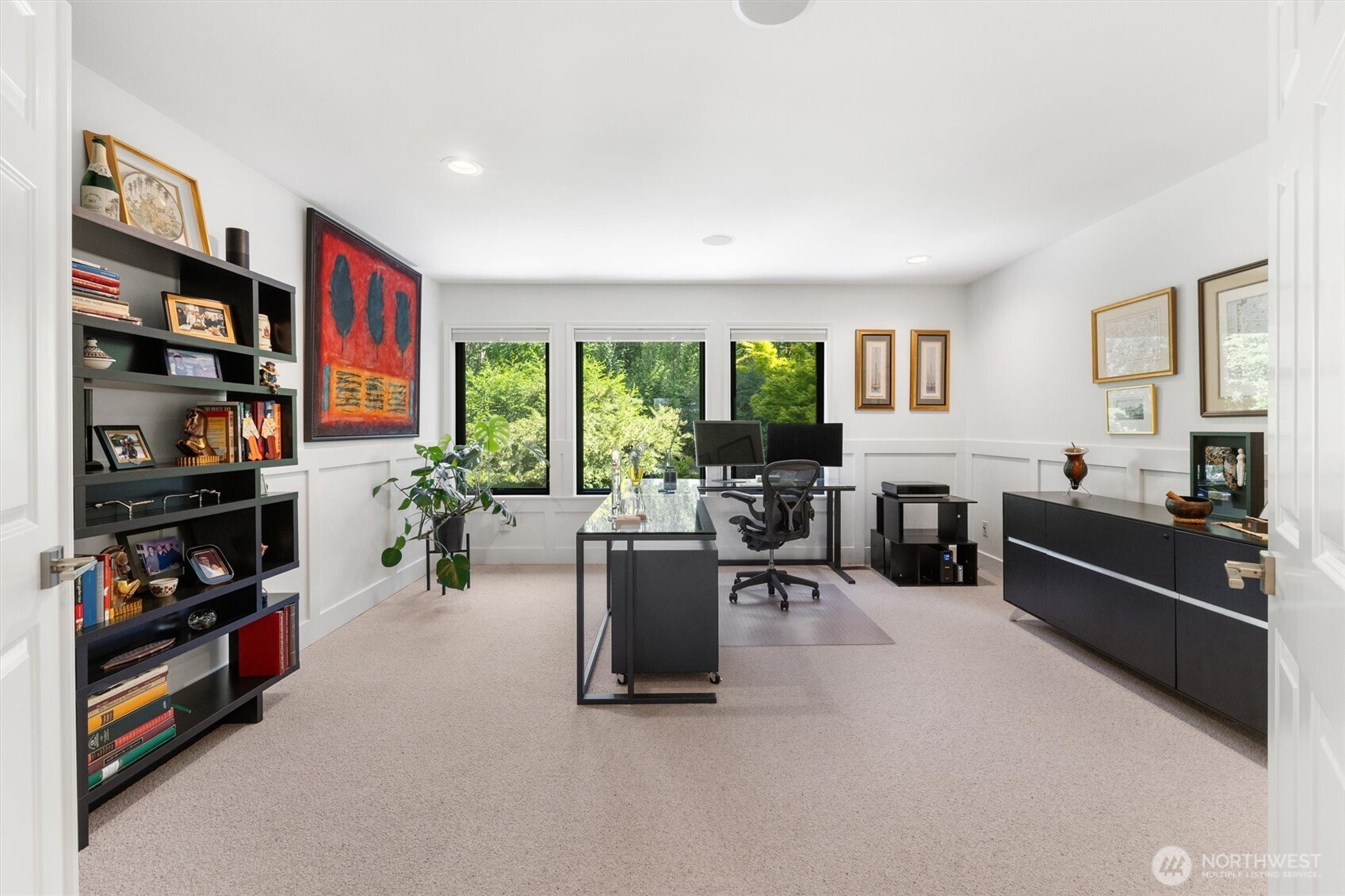 Executive style work from home office upstairs. This is one of two offices in this home.