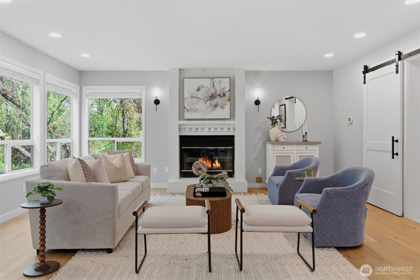Beautiful main floor 3/4 bath with walk-in shower.