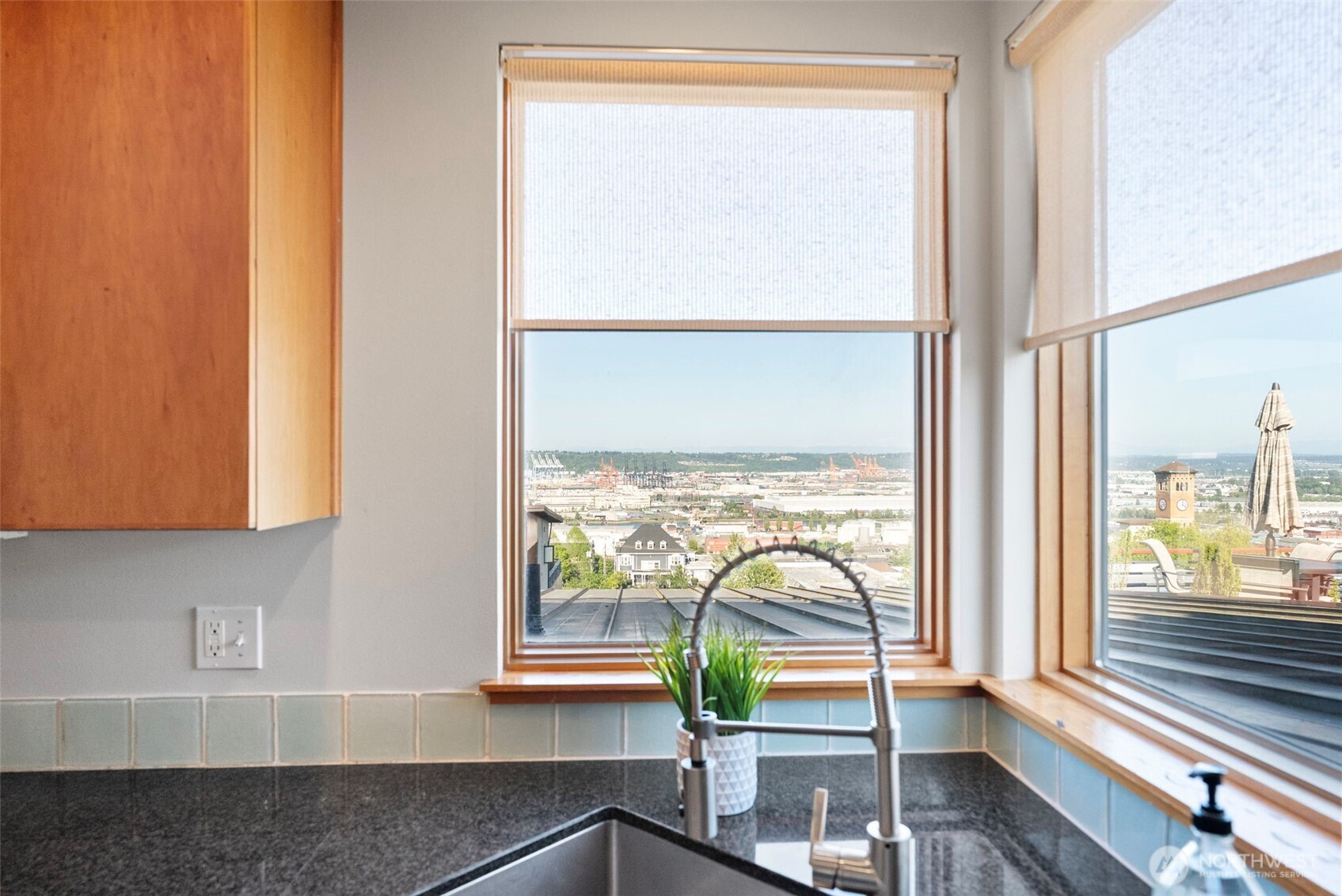 Mount Rainier view from the kitchen sink