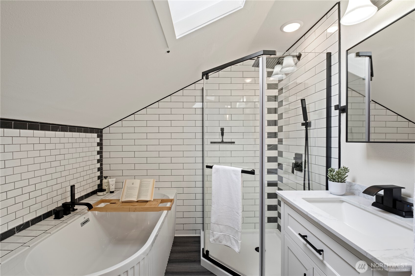 Gorgeously remodeled full bathroom on the top floor