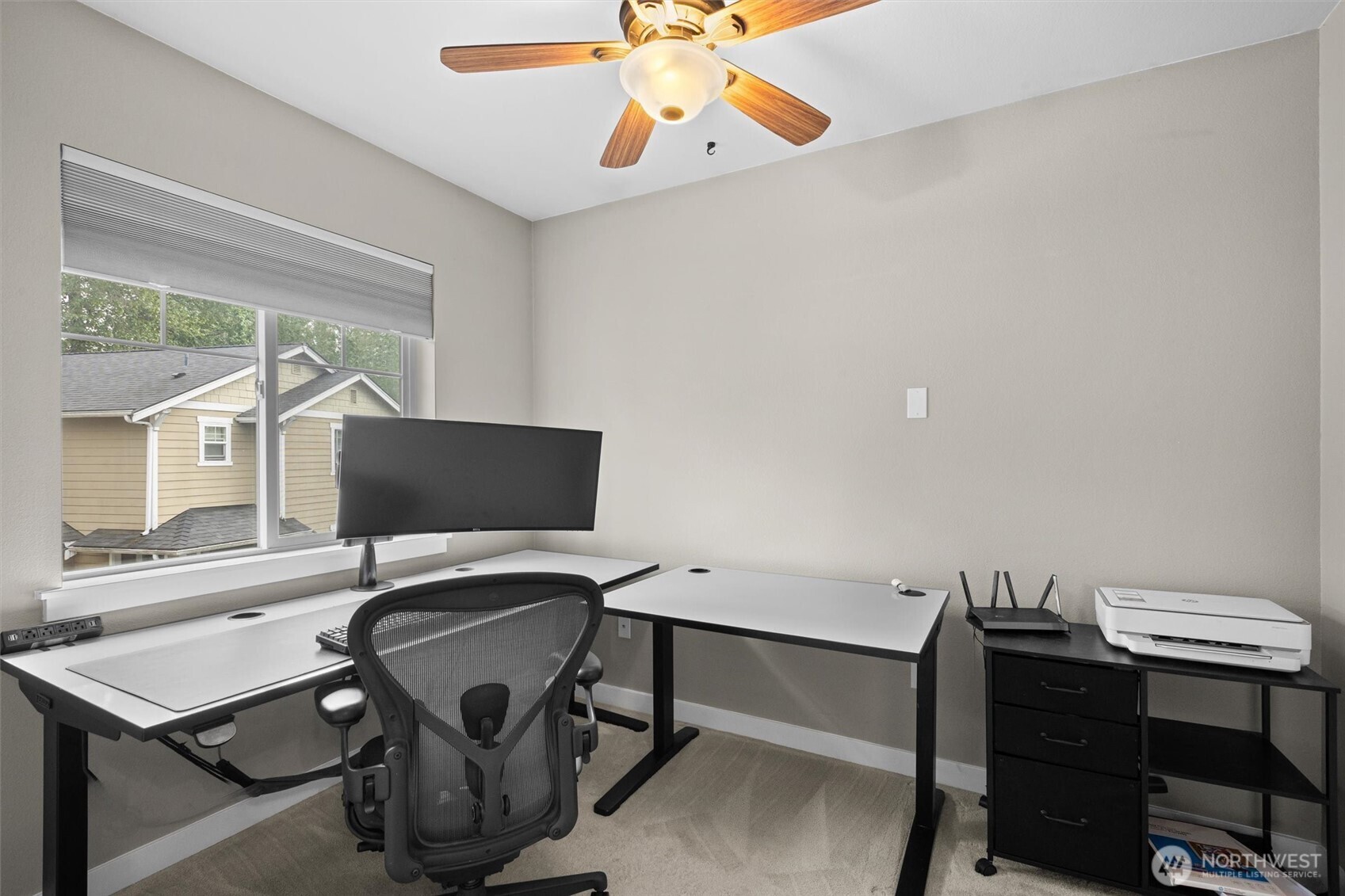The 3rd bedroom is currently being used as an office, but large and sunny for a bedroom.