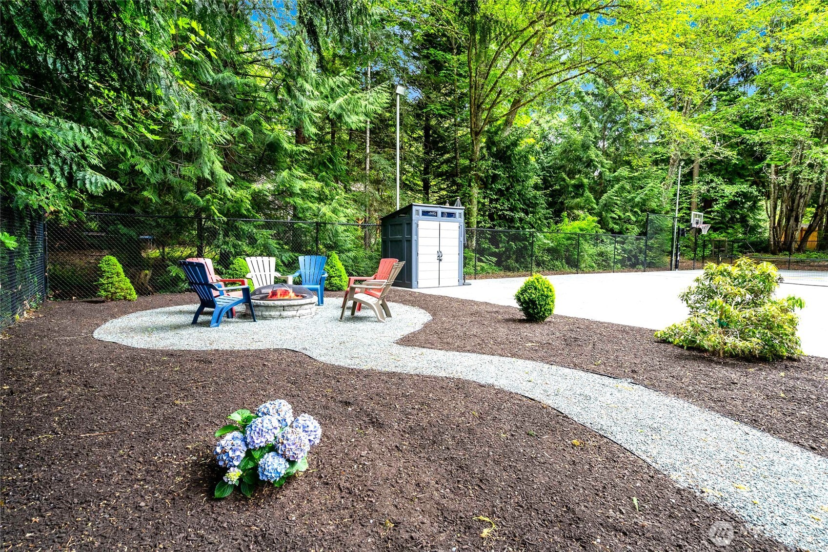 Wood firepit for evening socials