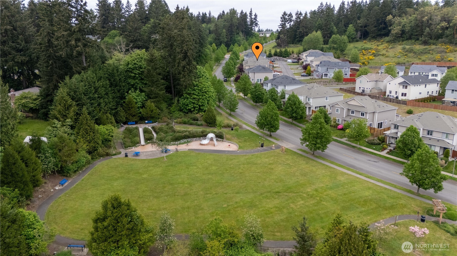across the street from a local park!