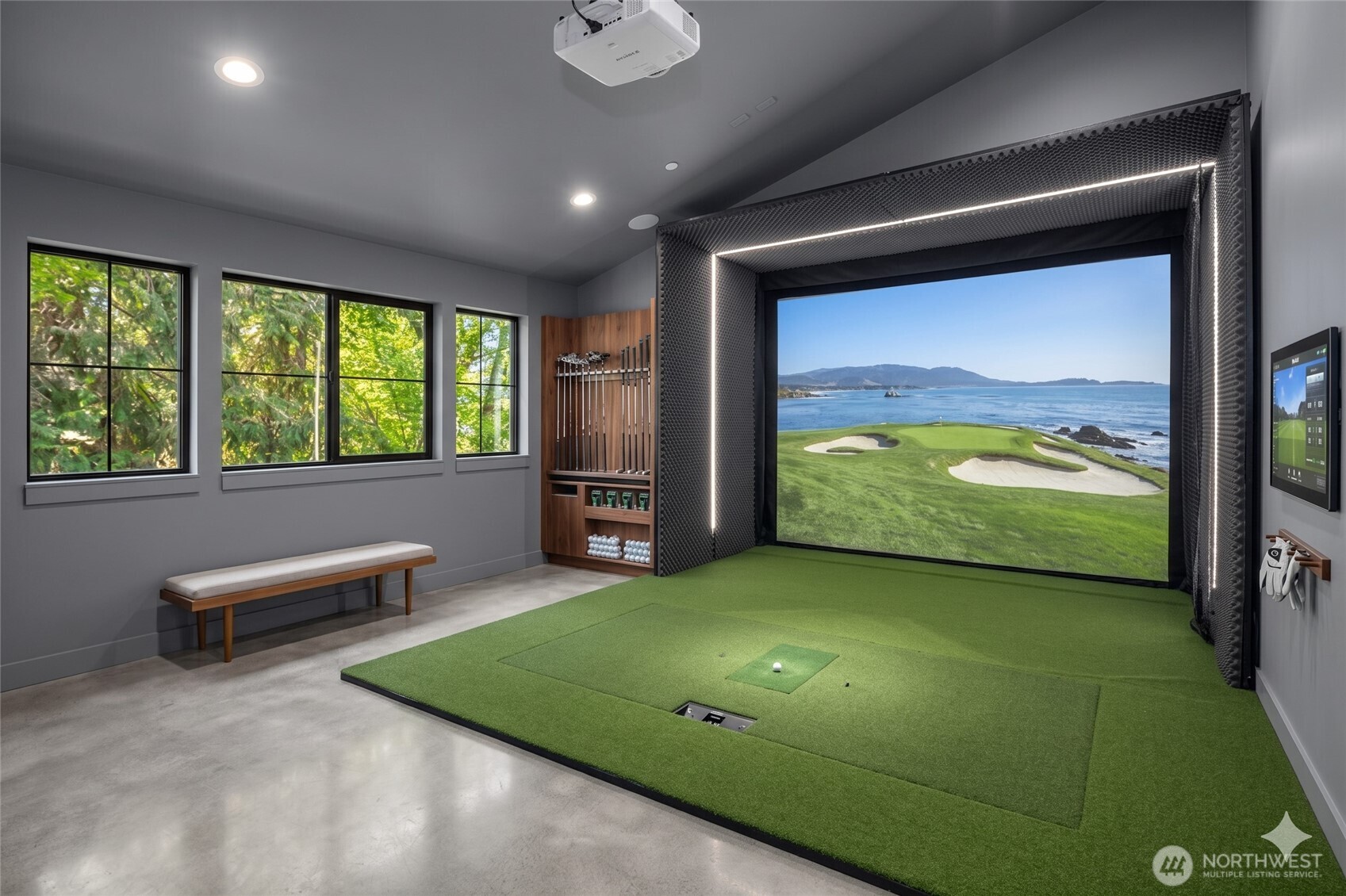 Golf simulator is a rendering to show what can be done in this bonus space.