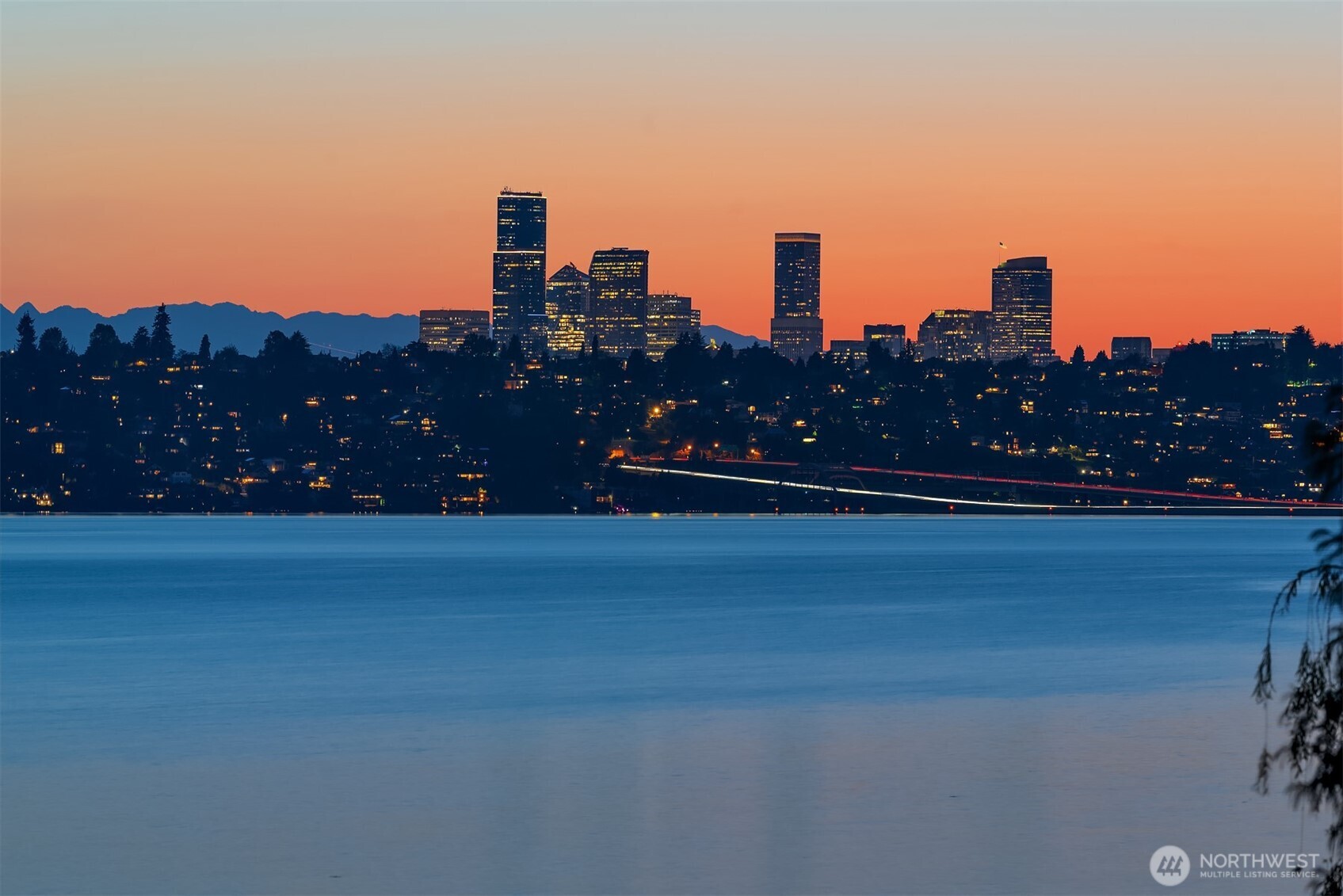 Sunset view of the city skyline