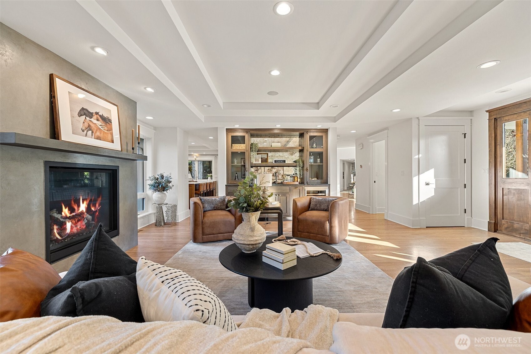 Enjoy the Gas Fireplace and Spacious Room.