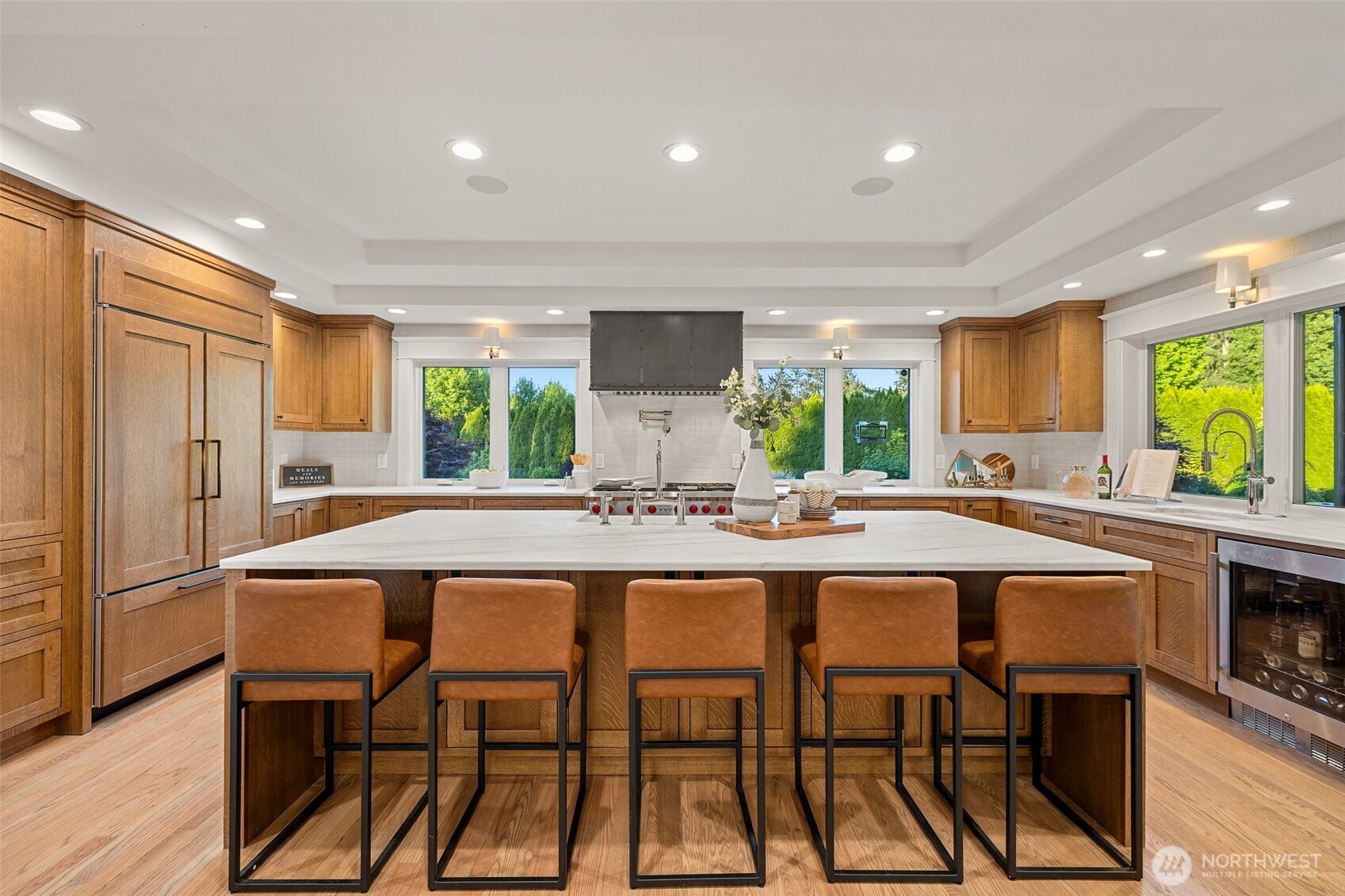 Gourmet Chef Kitchen with Dual Sinks, Sub Zero Refrigerator, Wolf Dual Range and more.