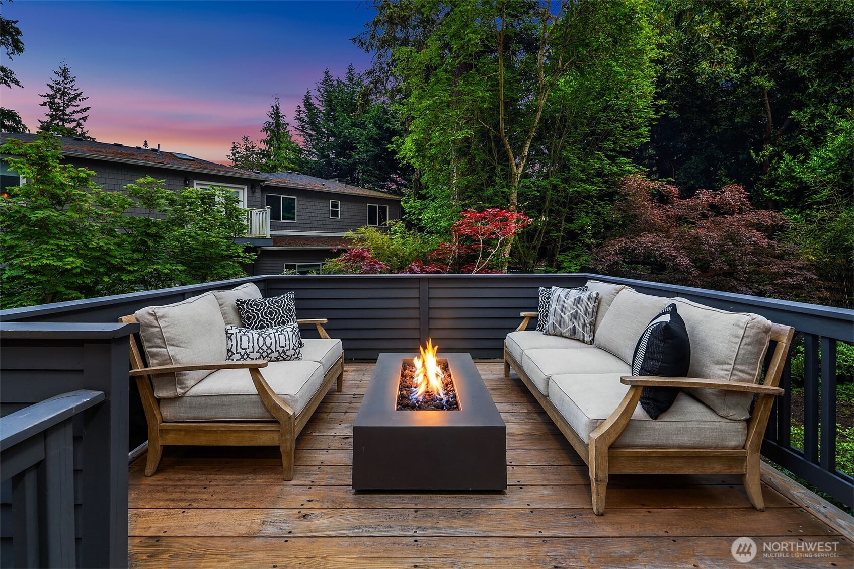 Gather round a warm and cozy space for outdoor entertainment