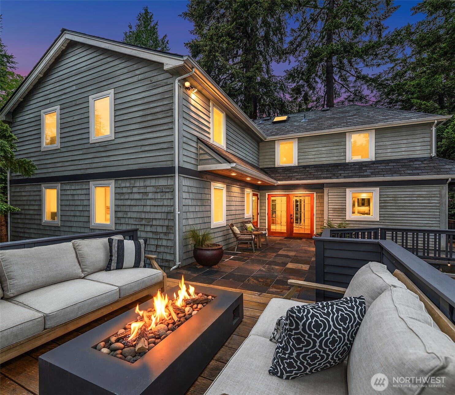 Looking at the home from the back deck