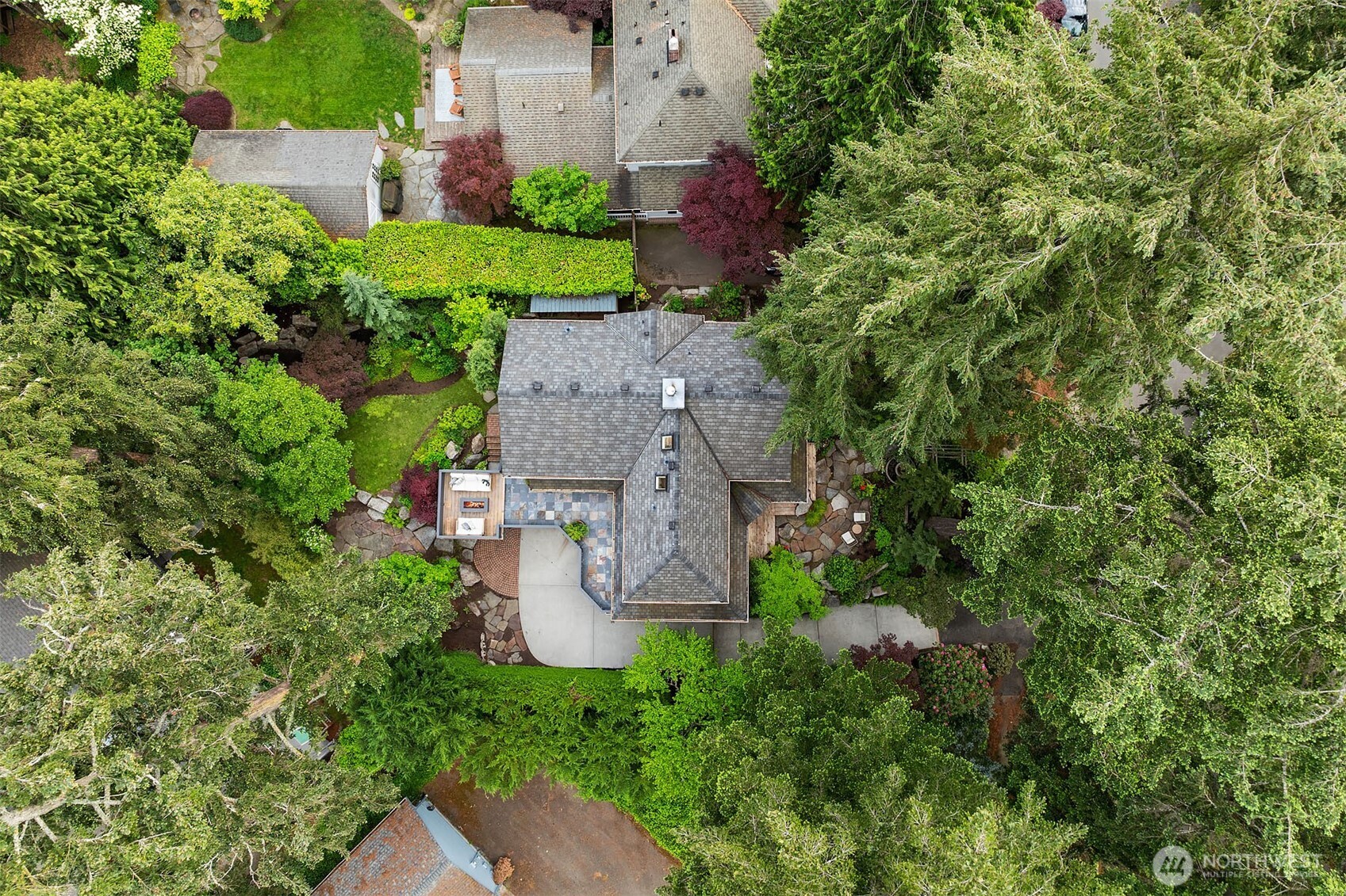 Aerial view of the property