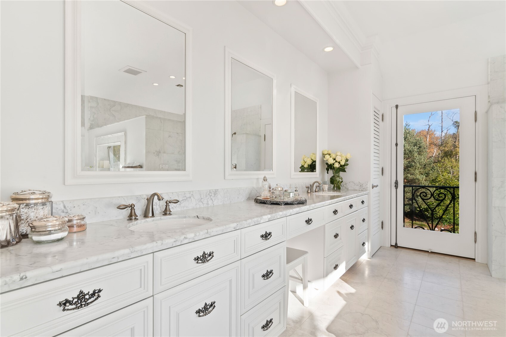 Luxurious marble primary bath