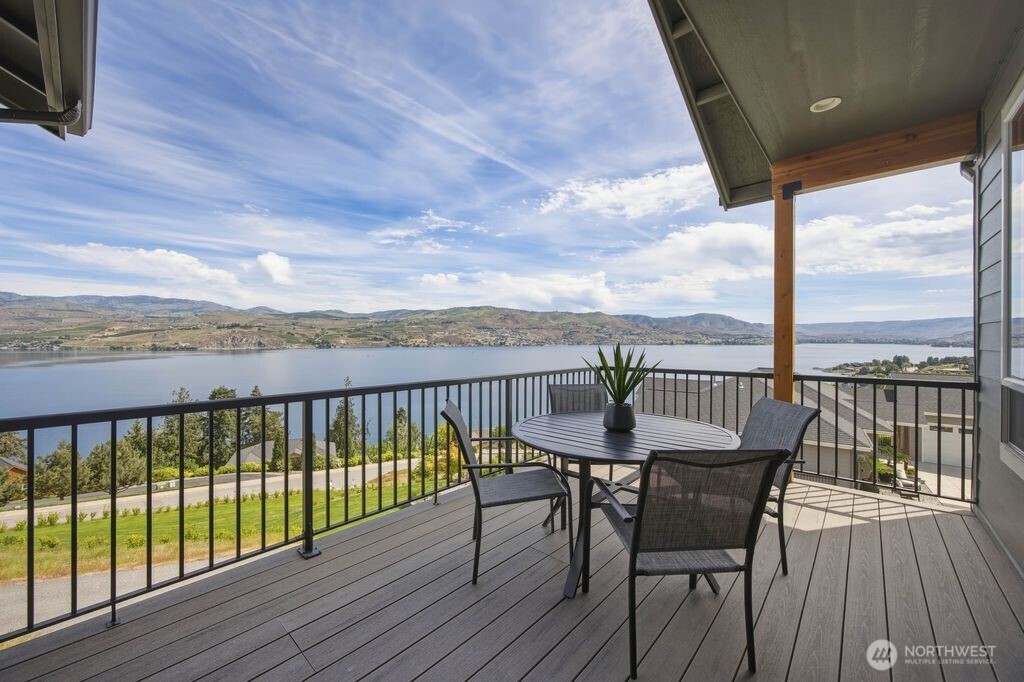 Another view of the balcony off the Primary Suite. Views towards down town Chelan