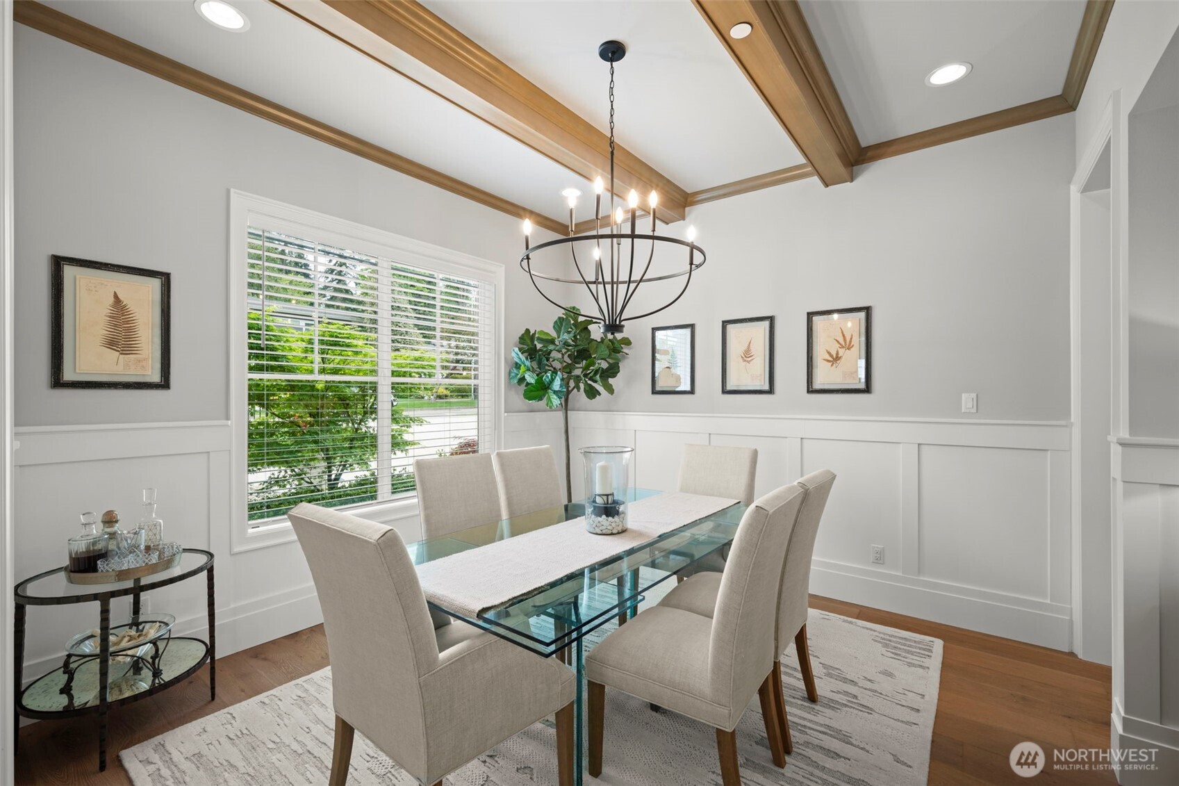 Dining room with wainscoting