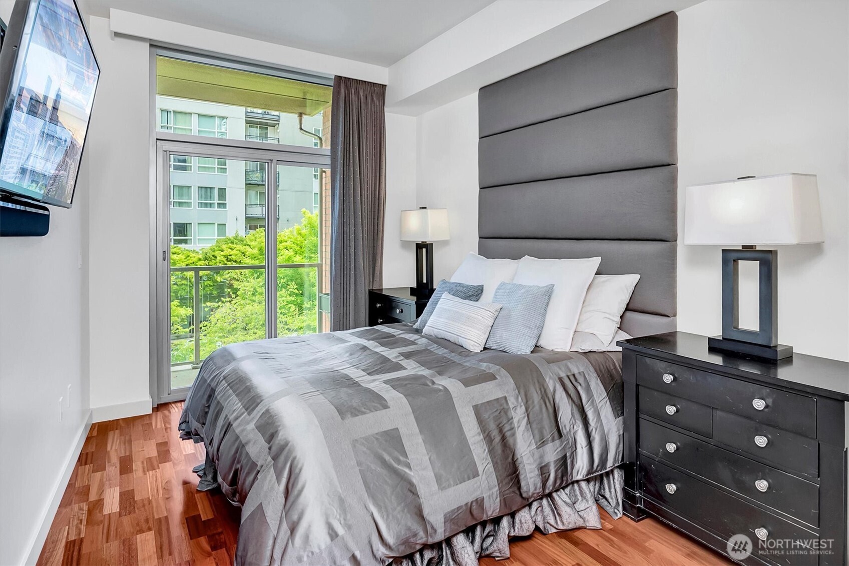 Custom upholstered wall treatment