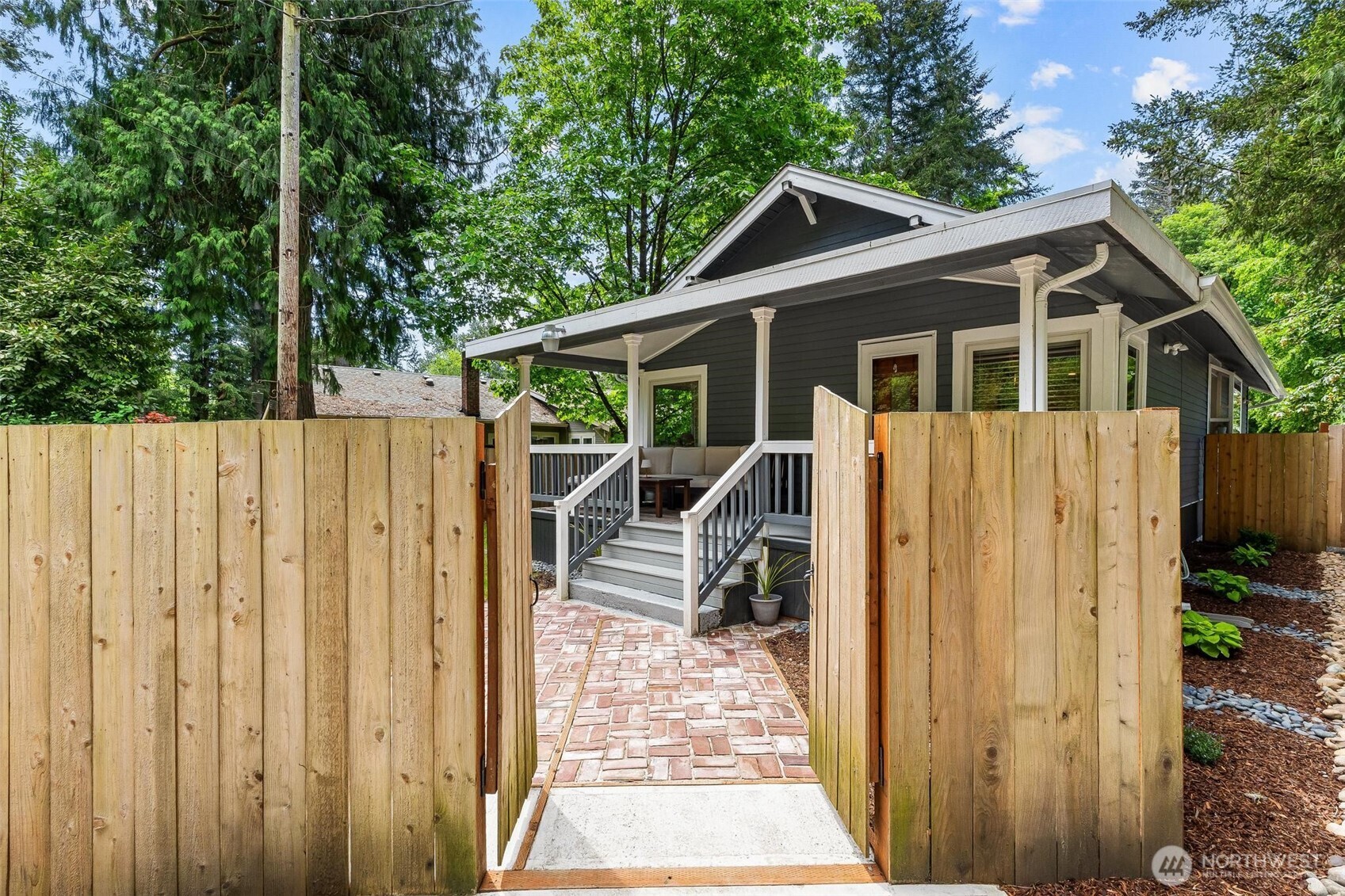 Fully fenced yard offering privacy and room to play.