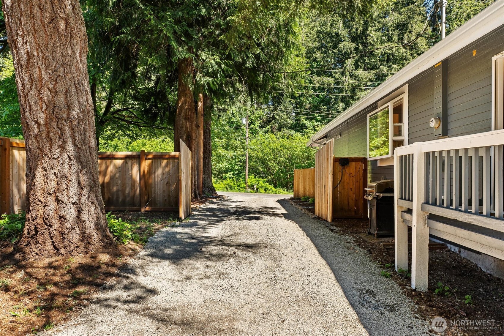 Charming cottage nestled among beautiful Pacific Northwest scenery.