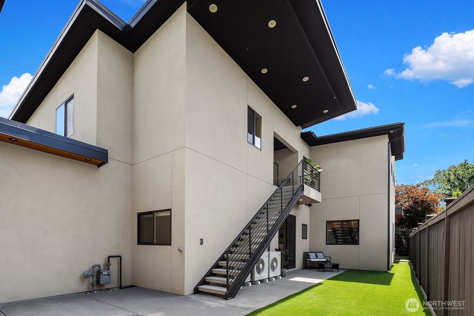 Stairs leading to fully permitted ADU - great for guests, multigenerational living, or income potential.