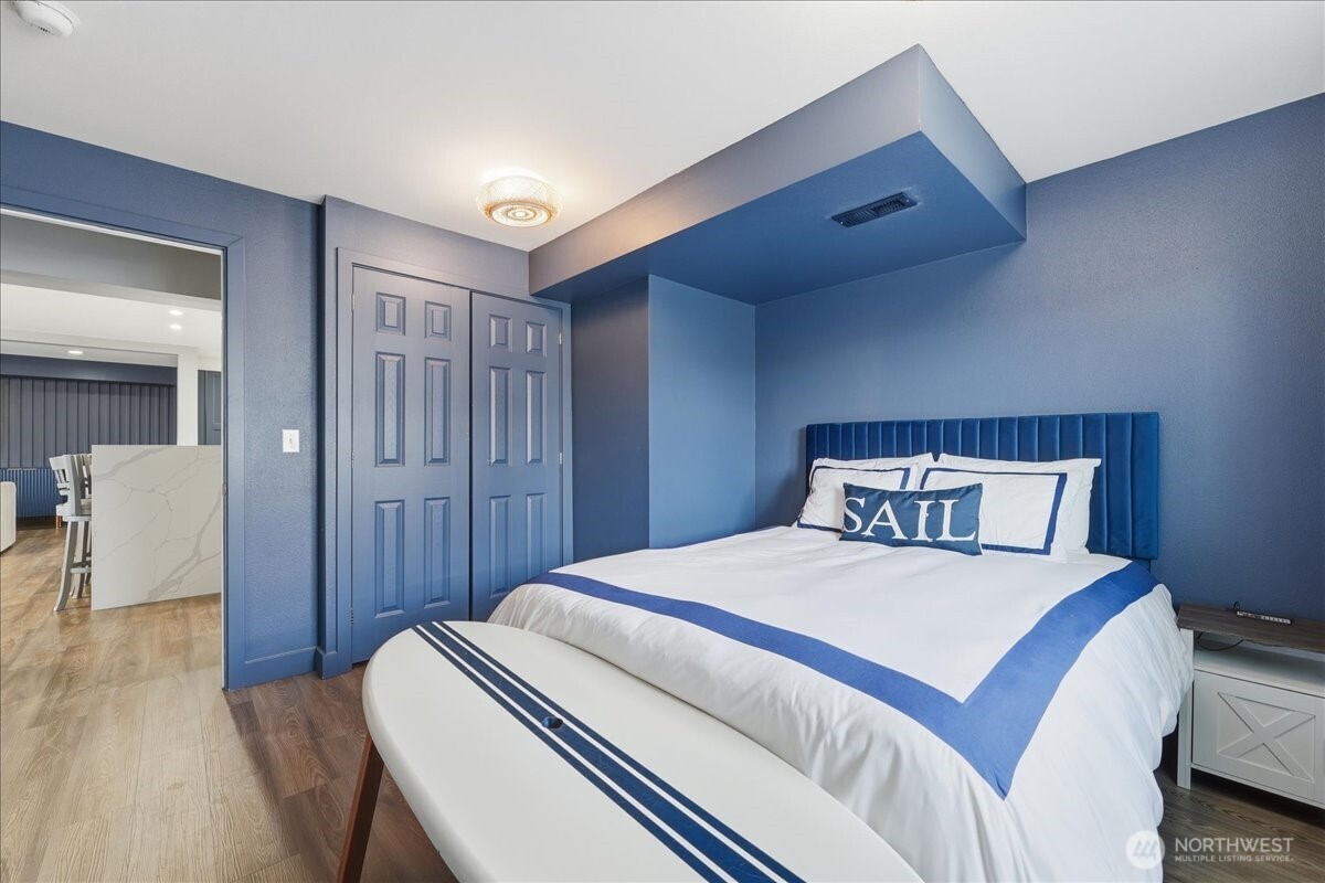 Lower level bedrooms with designer paint and finishes