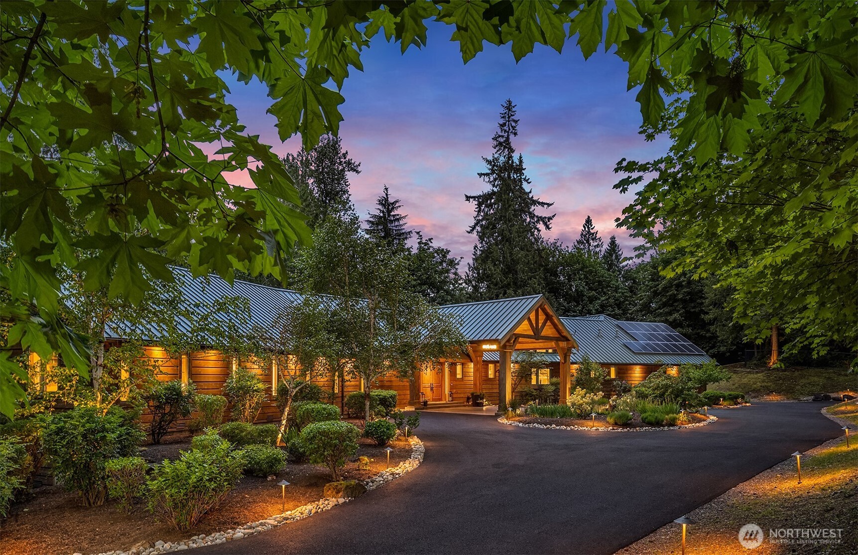 Beautifully landscaped & lit all throughout.