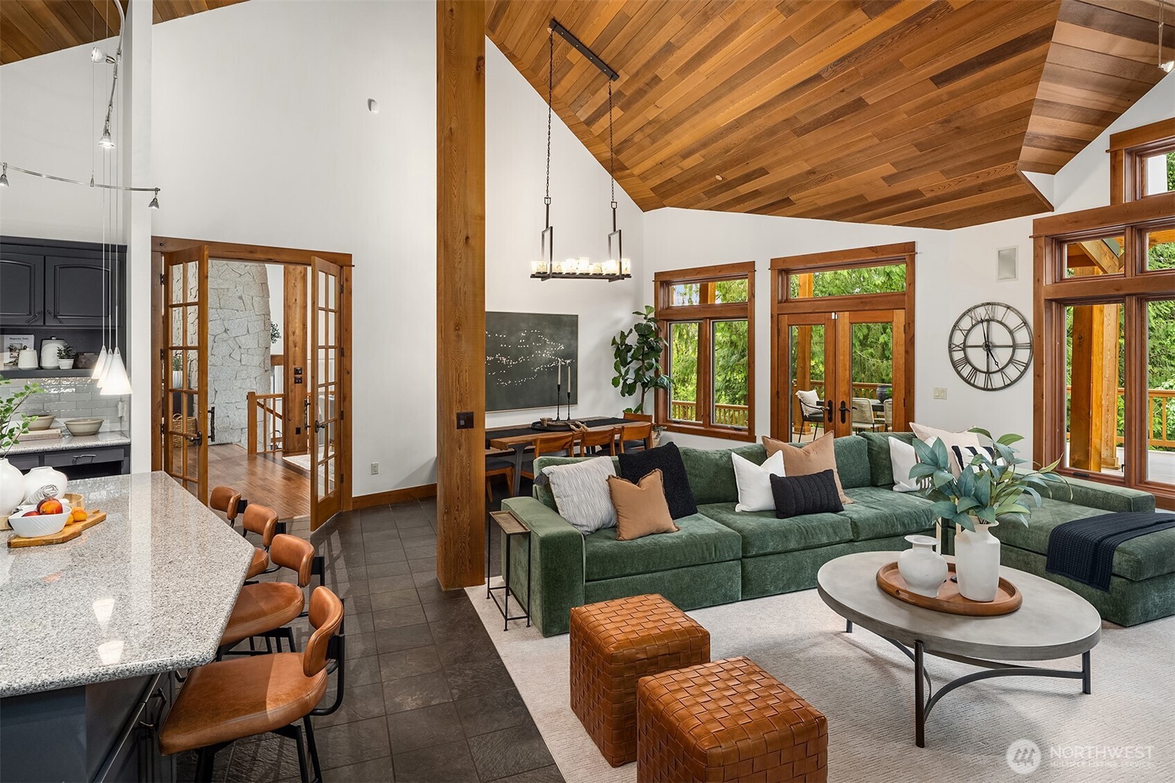 French doors & wood wrapped windows are featured throughout this entire lovely home.
