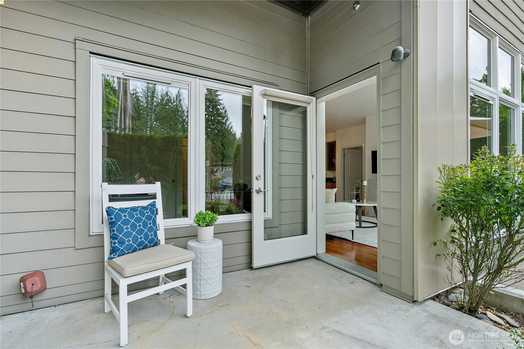 Lobby for greeting guests at the entrance of 102nd Ave SE.