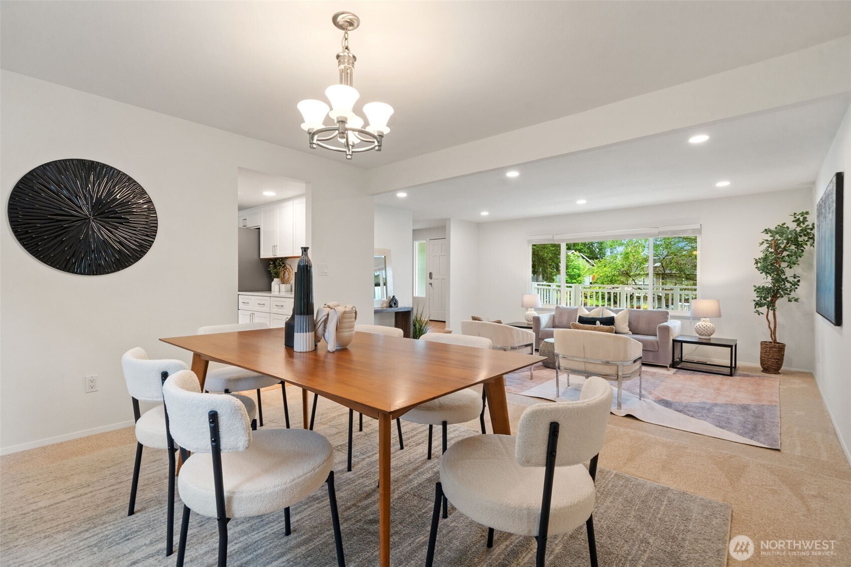 Dining Room off kitchen with open air feeling to spacious living room