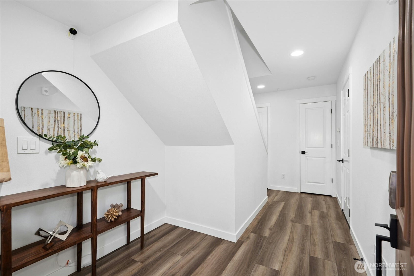 Long entry with garage access.