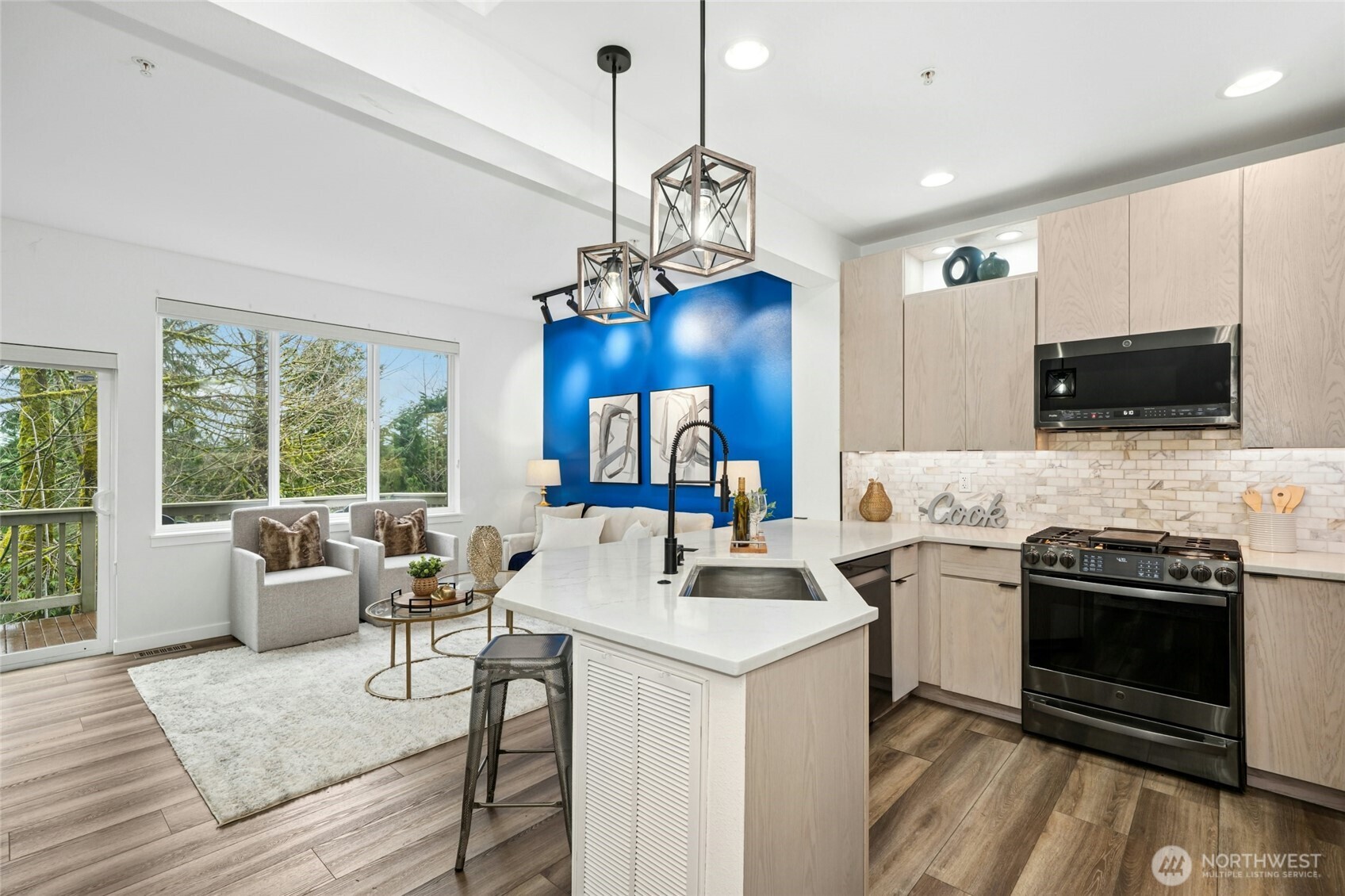 New modern light fixtures installed throughout the house.