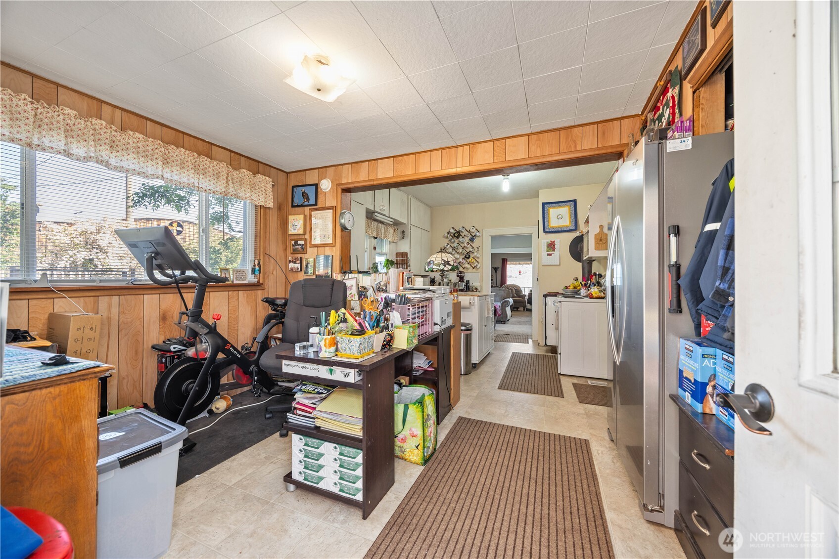 Kitchen nook used as office