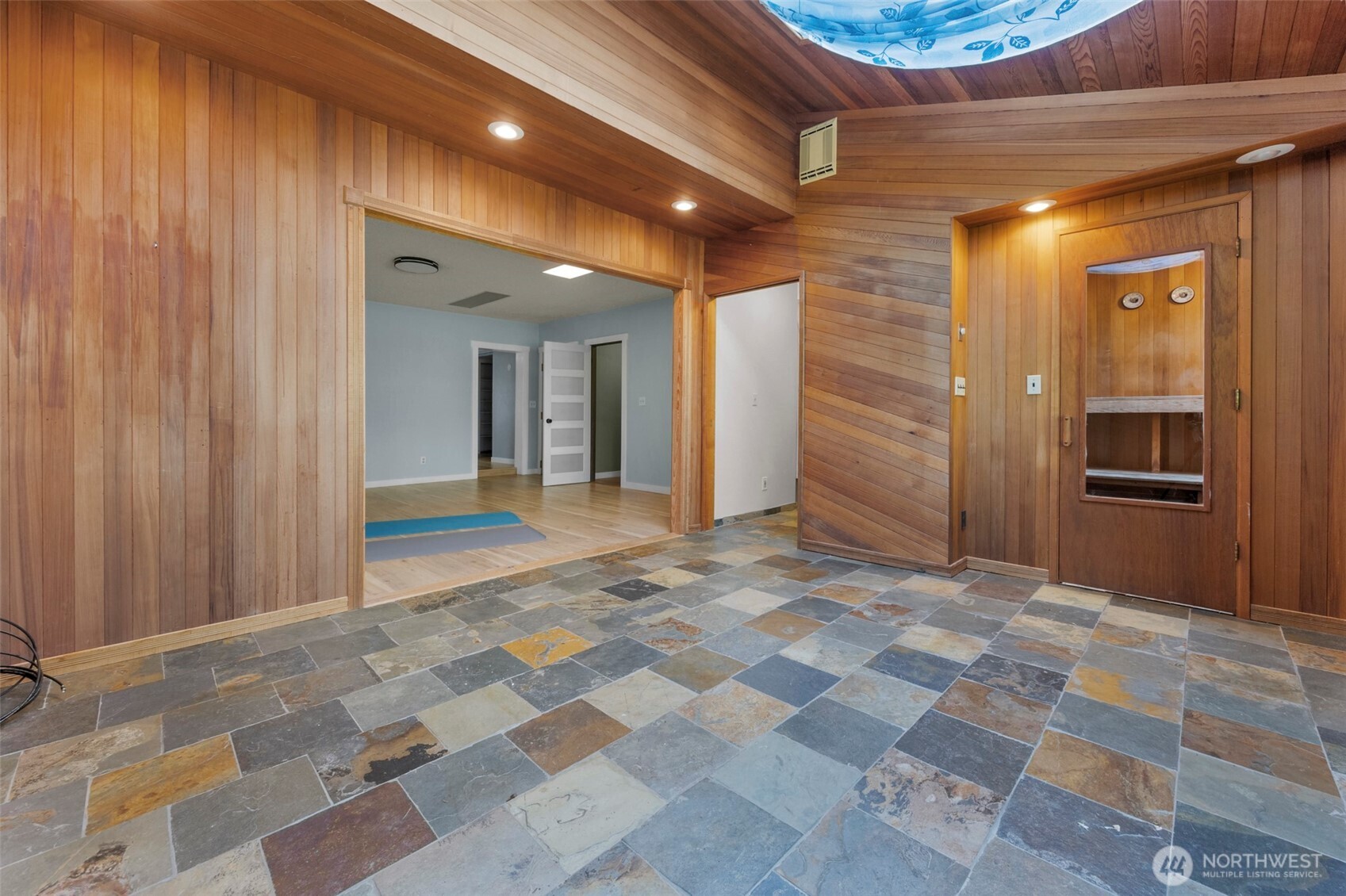 Den, study, or.... and Sauna. Sky lights and window looking north,