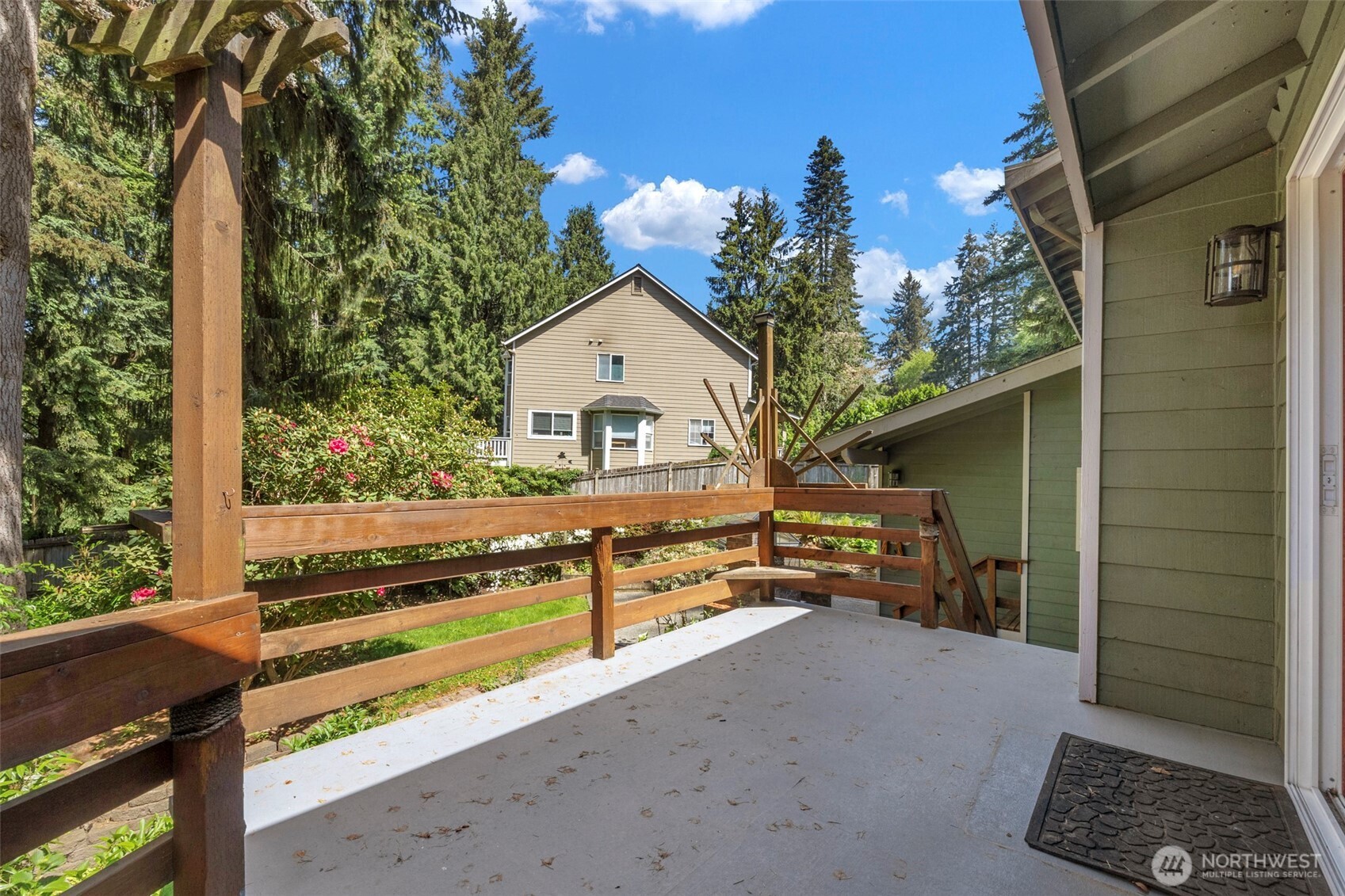 deck with access from the dining room kitchen area.