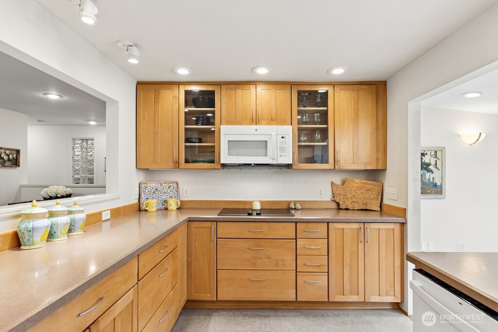 Newer appliances and Marmoleum flooring which is a premium, eco-friendly brand of natural linoleum
