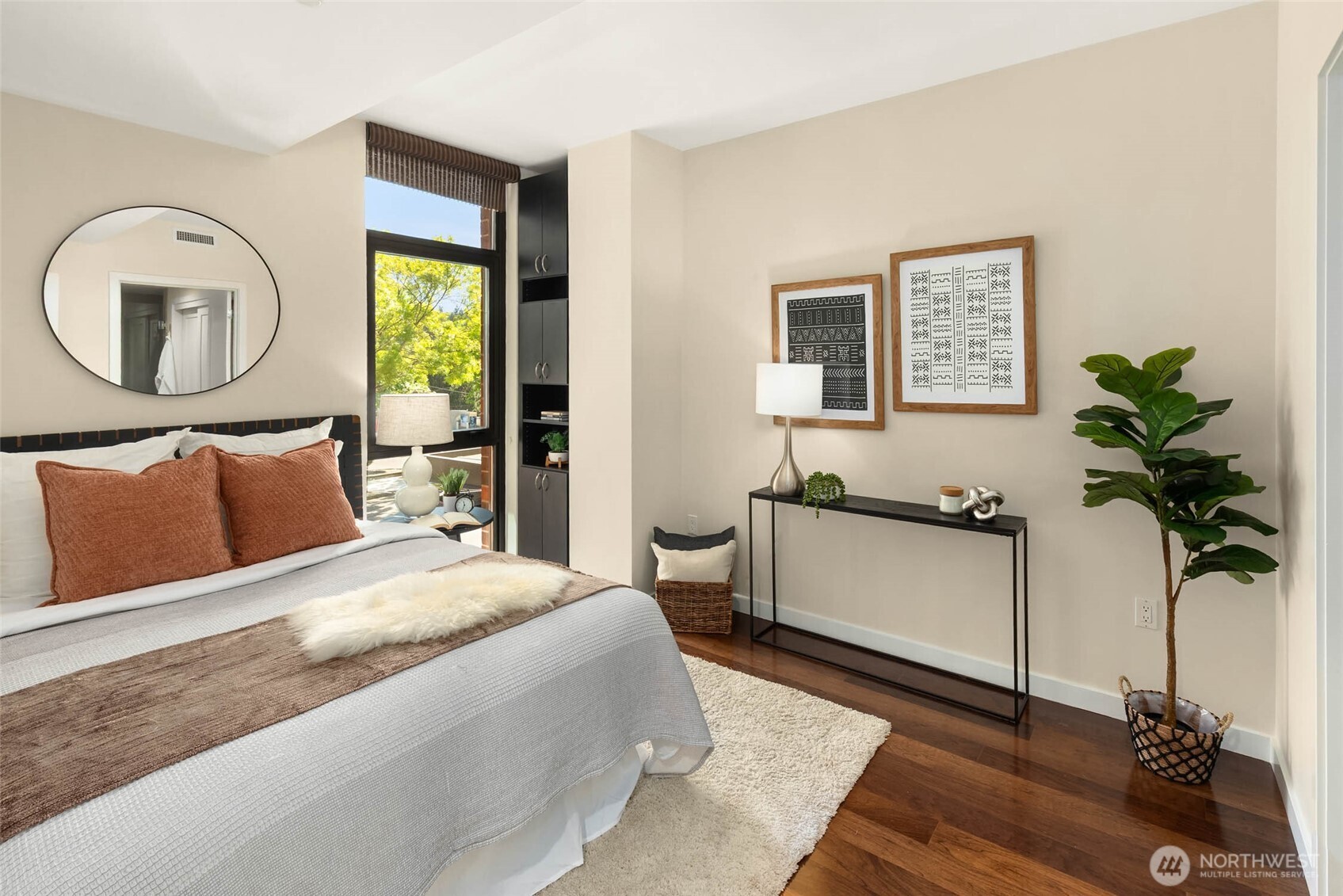 Built-in bookcase- little extras throughout this condo!