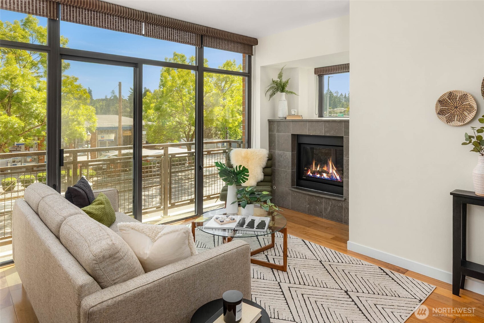 END UNIT- minimal shared walls with neighboring units enhance privacy & quietness.
