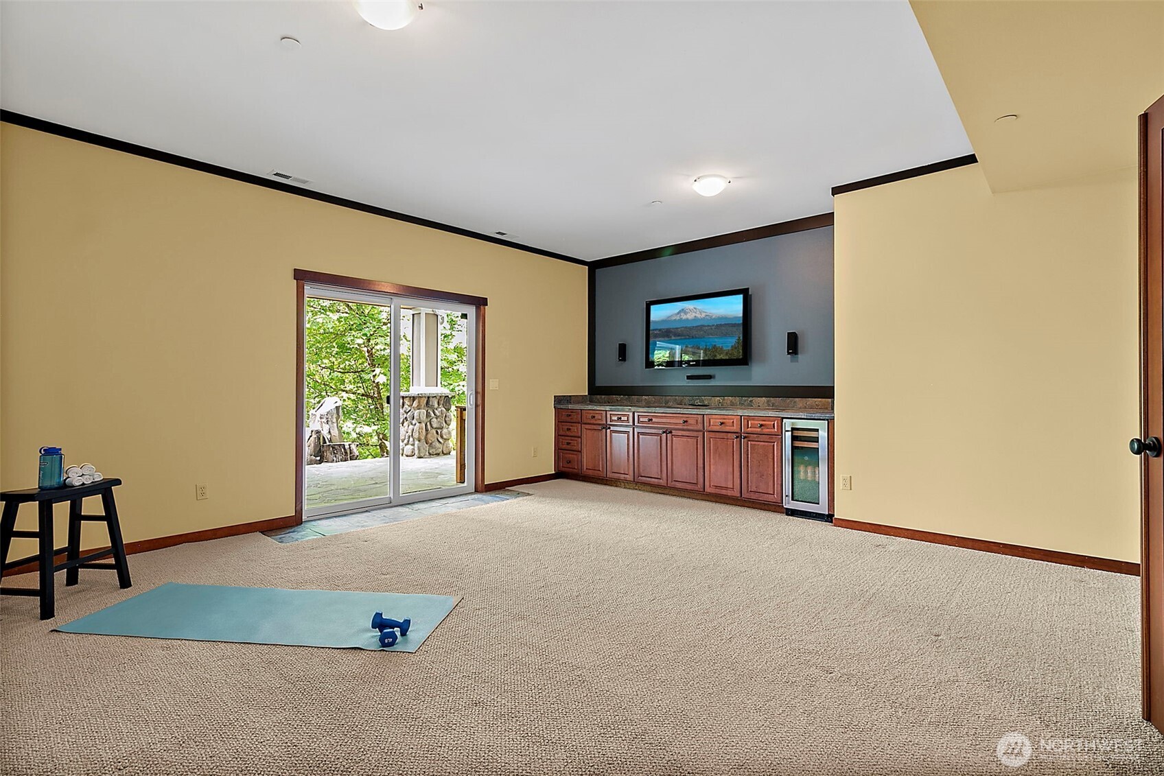 Office with built-in desk