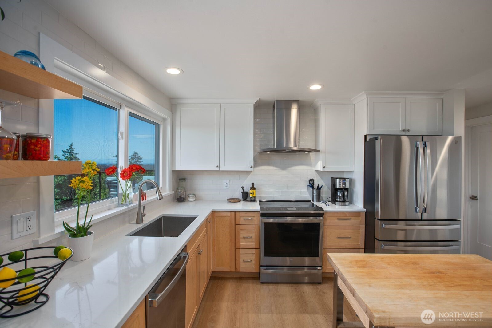 Modern Kitchen with Mountain Views