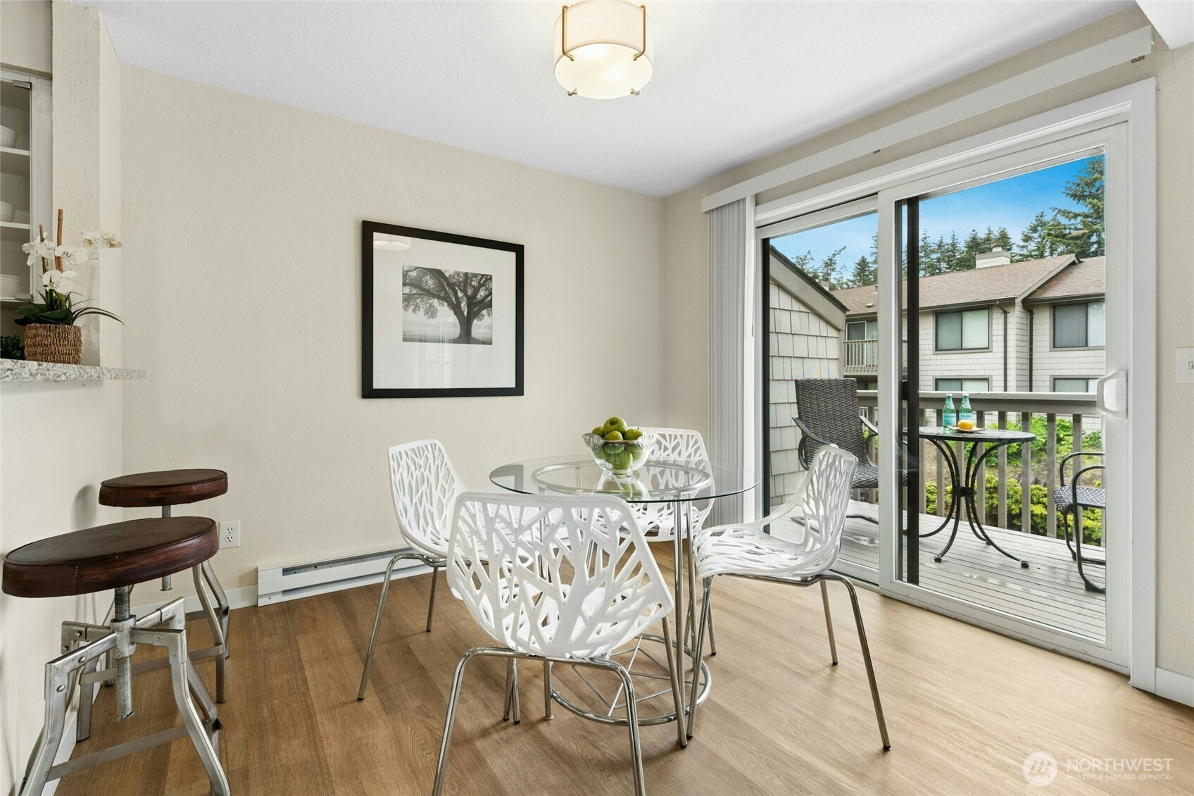 Dining room by the sunny patio