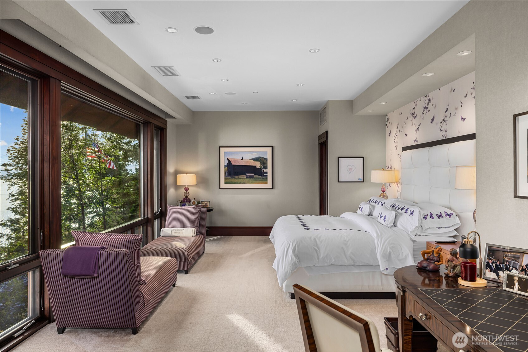 The main level primary bedroom.