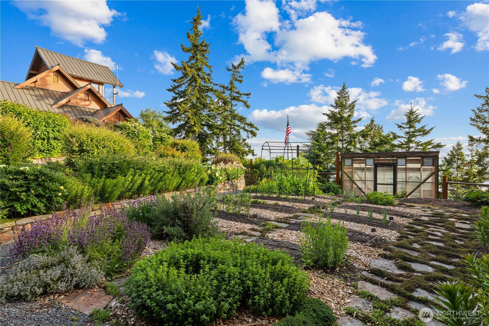 Formal cutting gardens, fully fenced from wildlife and stunning during the Spring and Summer bloom.