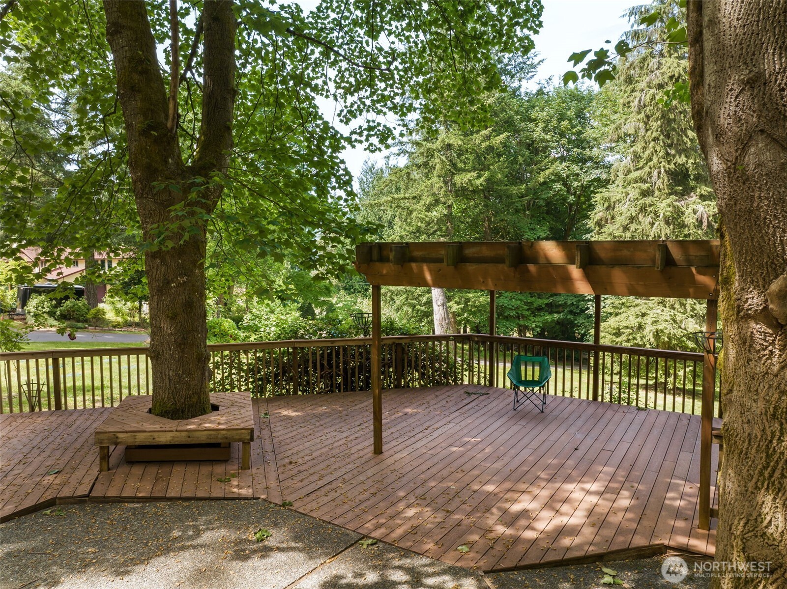 You can see peek views of Tiger Mountain from the back deck.
