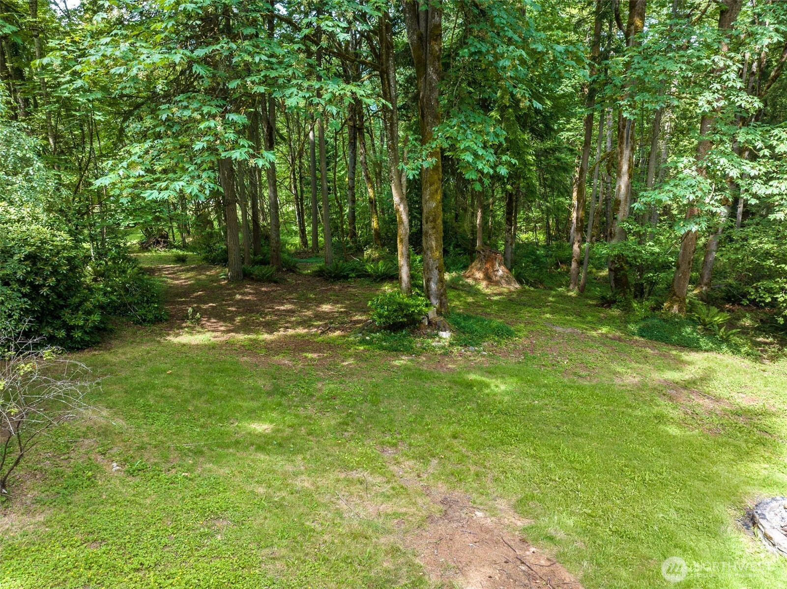 Side lawn to the east of the home is large, open and flat!