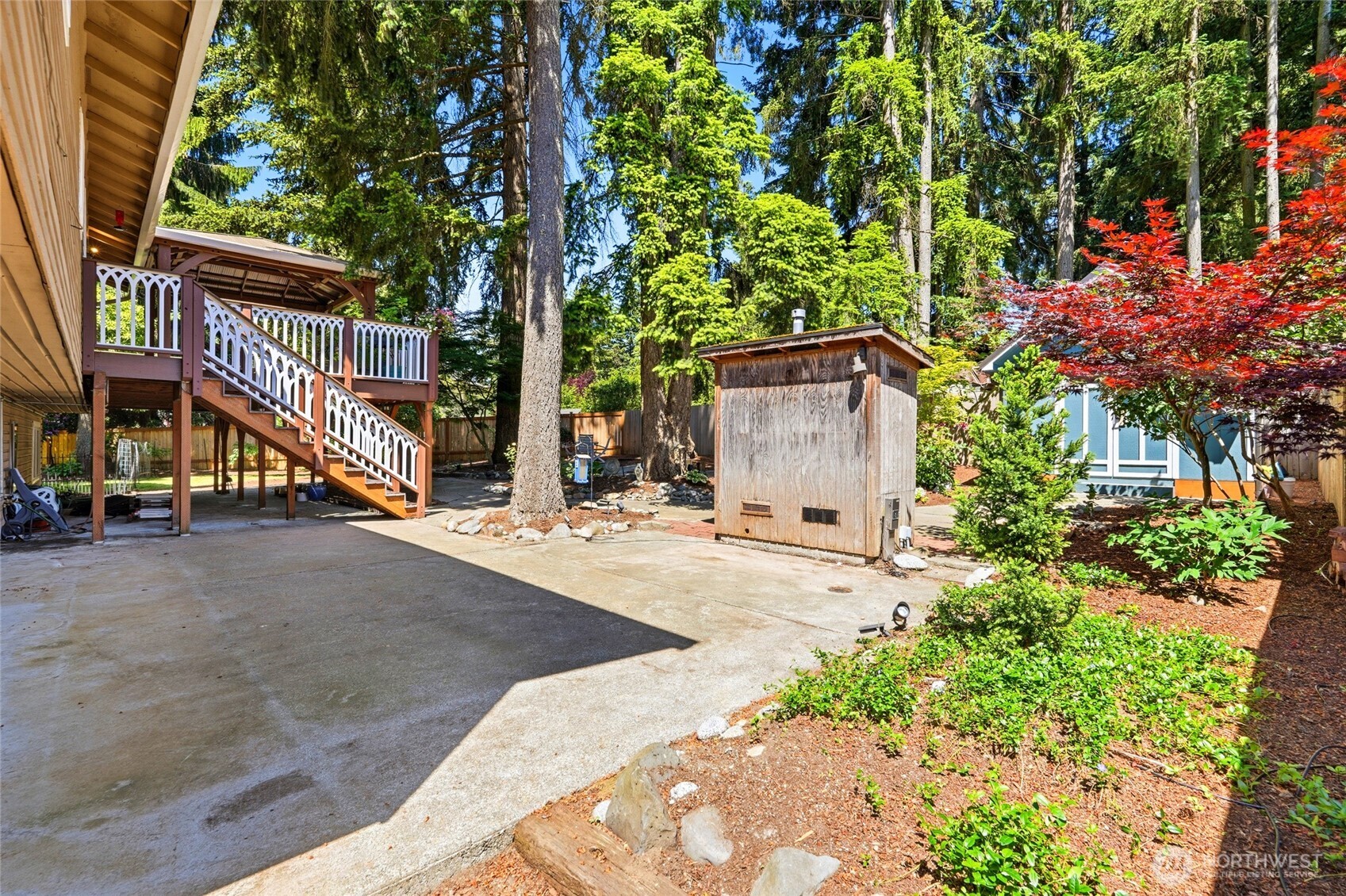 Large patio with hook ups potentially for outdoor spa or endless entertaining options.