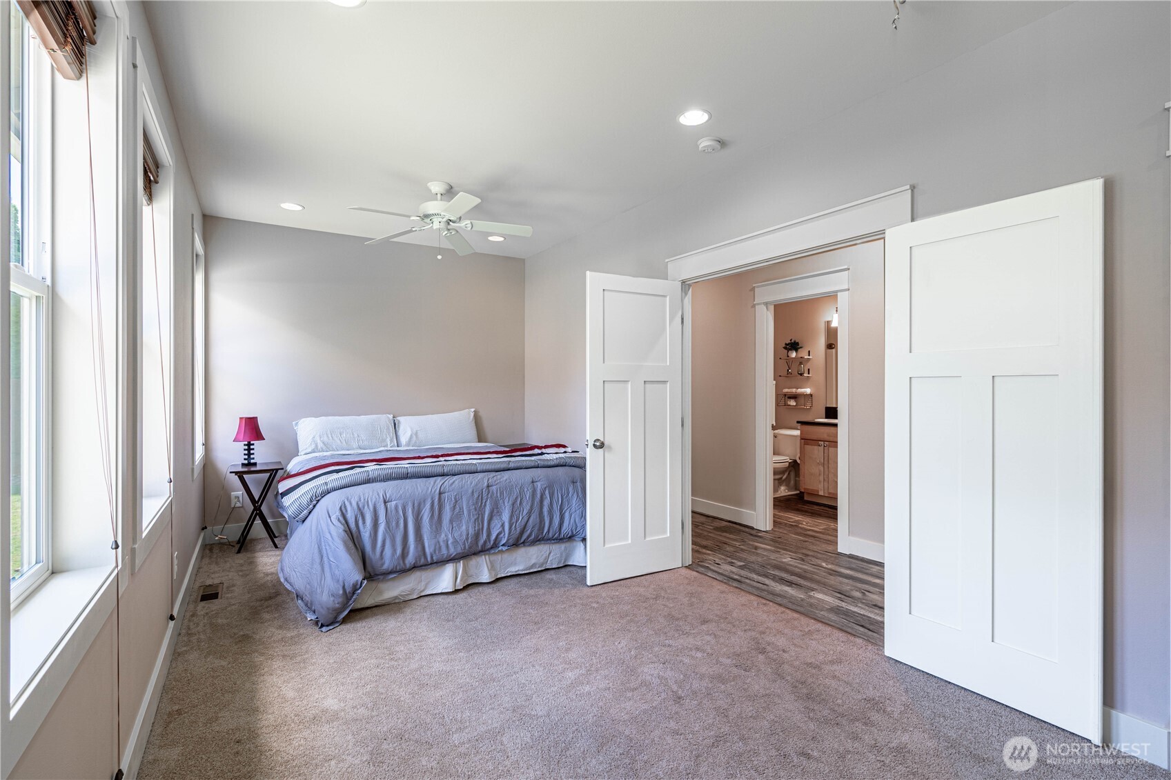 Large second bedroom with double doors