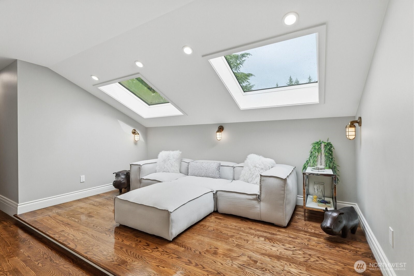 A couple special nooks with skylights for relaxing or reading respites.