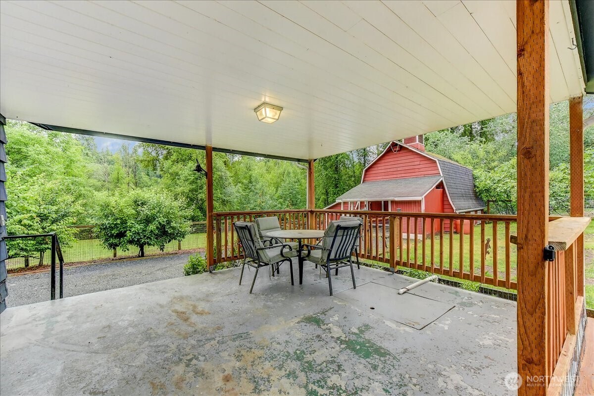 Enjoy the covered deck year-round while you watch your animals graze