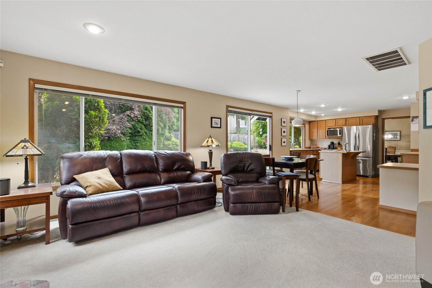 Family room open floor plan.