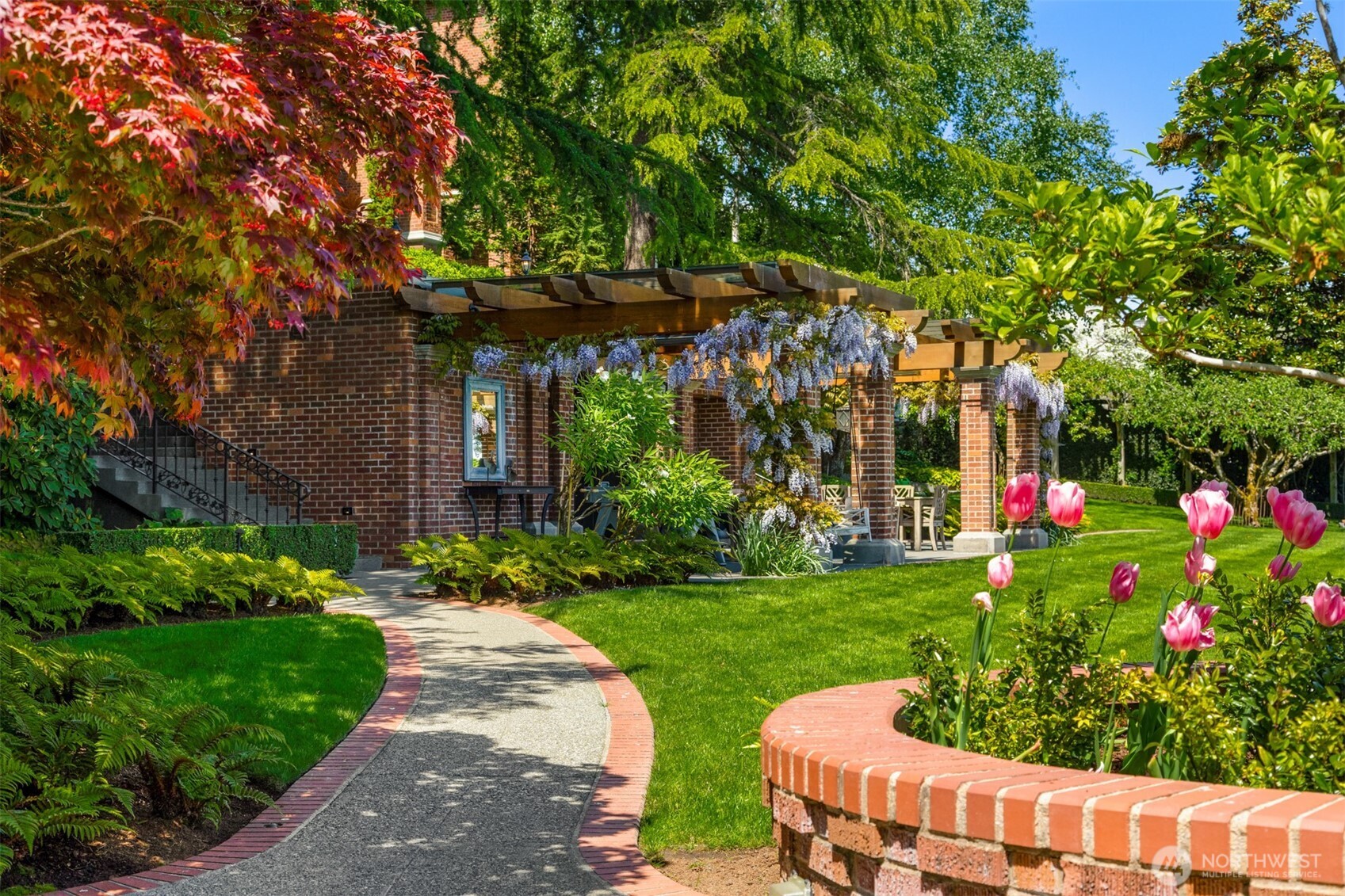Mature gardens finish this truly serene Seattle backyard.