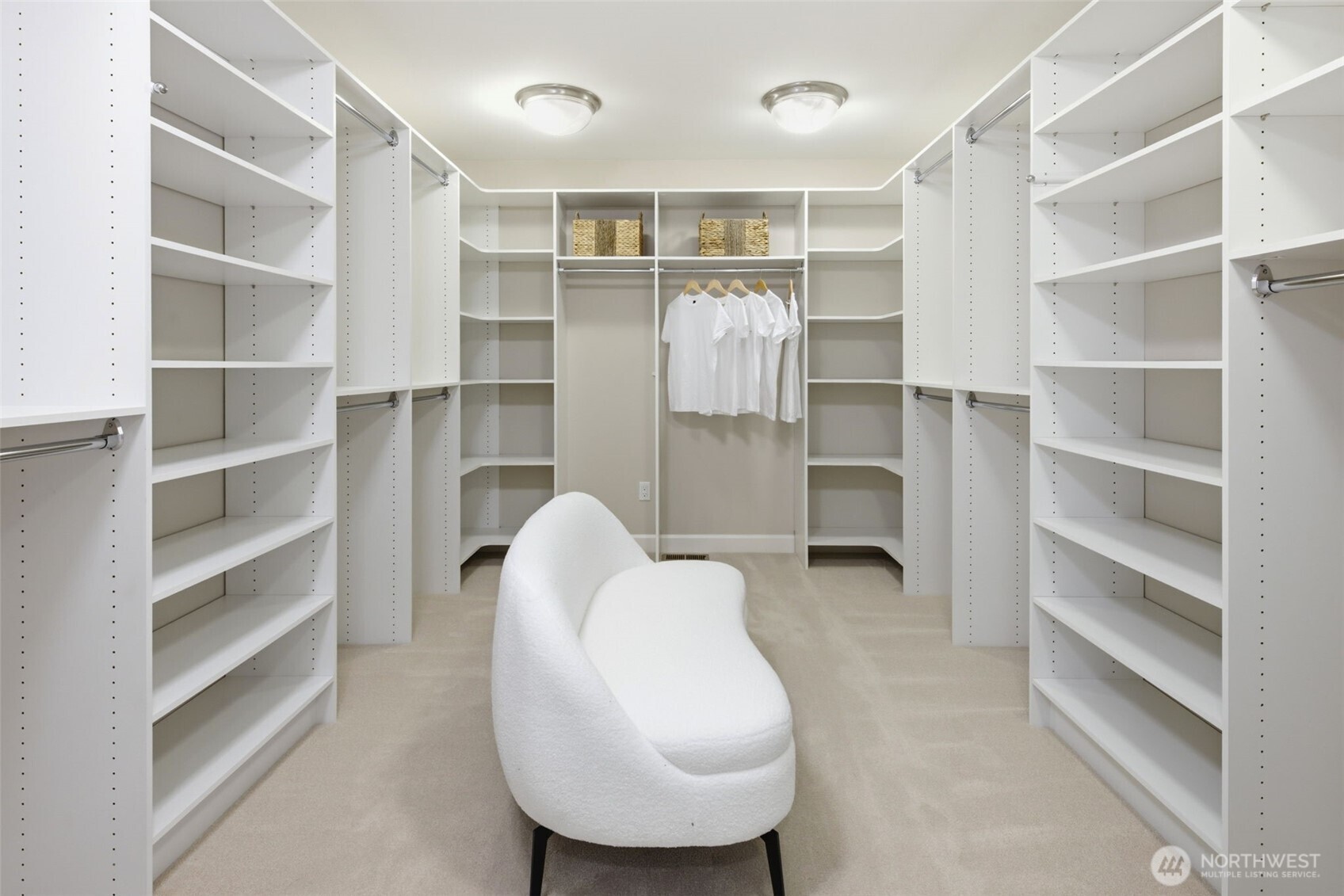 Space for all your clothes and shoes in this main floor primary closet